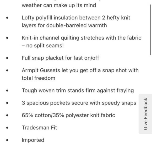 Duluth Trading Men’s Flintlock Full Snap Mock Neck Jacket - Picture 4 of 10